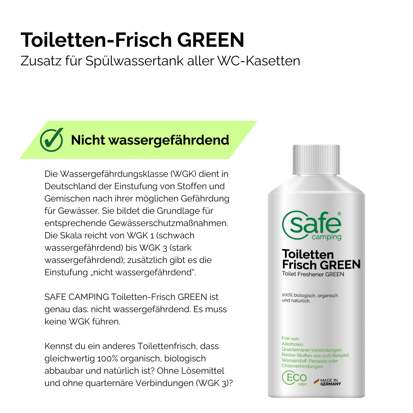 Tankhygiene Pflege-System – Für Frischwasser- & Abwassertanks